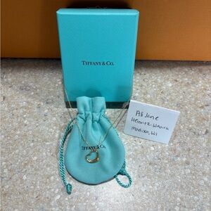 Tiffany & Co. Open Heart Pendant Necklace 18K Yellow Gold